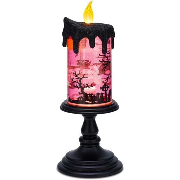 Halloween Snow Globe Candles Lighted Lamp, Lighted Flameless Candles - Picture 1 of 7